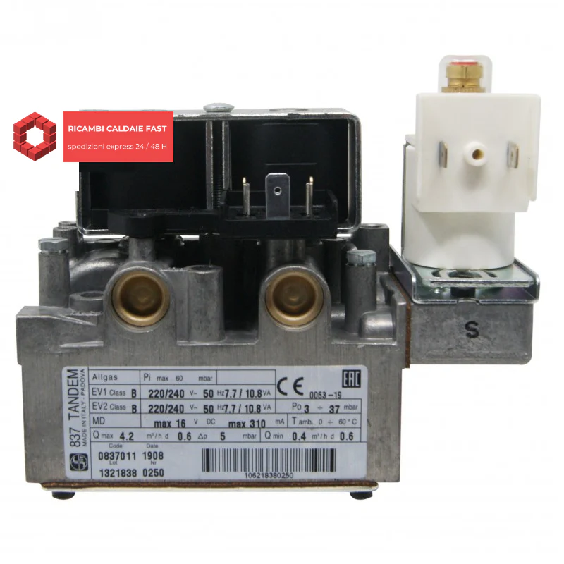 Valvola Gas Sit 837011 per Hermann H022001119 Comfort, Ecolaser, Laser, Master, Simplex