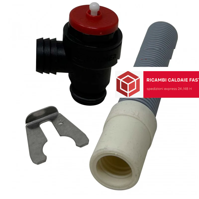 Valvola di sicurezza + tubo caldaia Sime 6319649 Brava One, Brava Slim, Murelle Ht, Open Solar He, Vera He